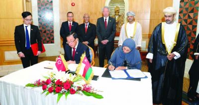 Sultanate, Singapore Sign MoU on Environment, Vocational Training
